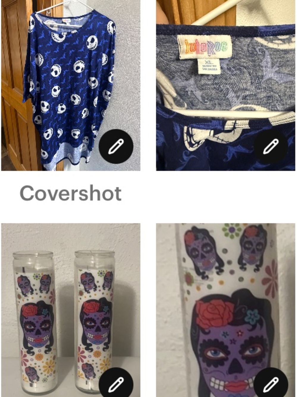 Jack Skellington, LulaRoe top loose XL+2 Day of the Dead🕯Candles 8x2.5”